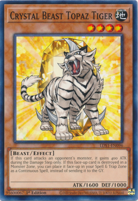 Crystal Beast Topaz Tiger [LDS1-EN096] Common | Deep Dive Games St. Marys