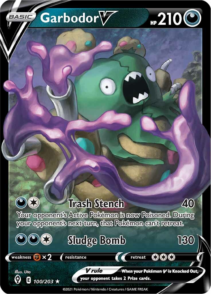 Garbodor V (100/203) [Sword & Shield: Evolving Skies] | Deep Dive Games St. Marys