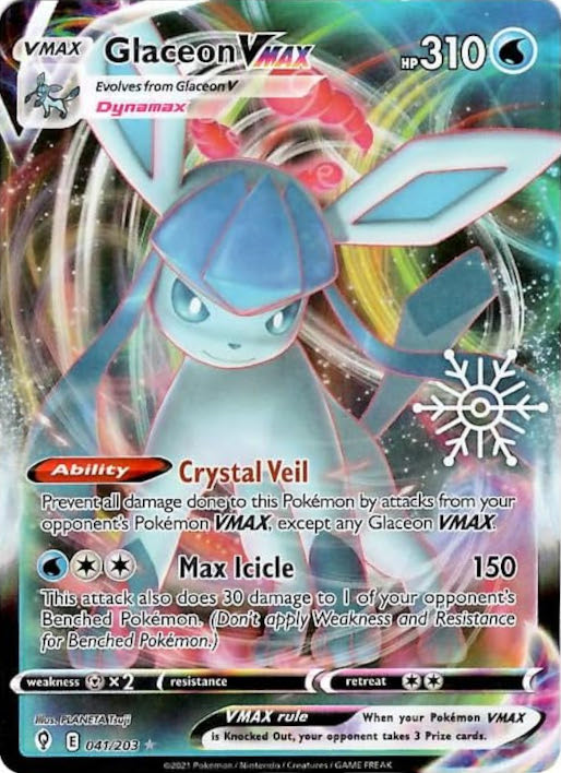 Glaceon VMAX (041/203) (Holiday Calendar) [Sword & Shield: Evolving Skies] | Deep Dive Games St. Marys