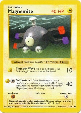 Magnemite (53/102) [Base Set Shadowless Unlimited] | Deep Dive Games St. Marys