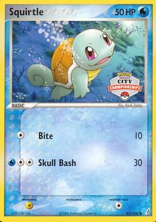 Squirtle (63/100) (City Championship Promo) [EX: Crystal Guardians] | Deep Dive Games St. Marys