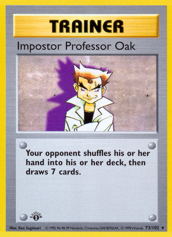 Impostor Professor Oak (73/102) (Shadowless) [Base Set 1st Edition] | Deep Dive Games St. Marys