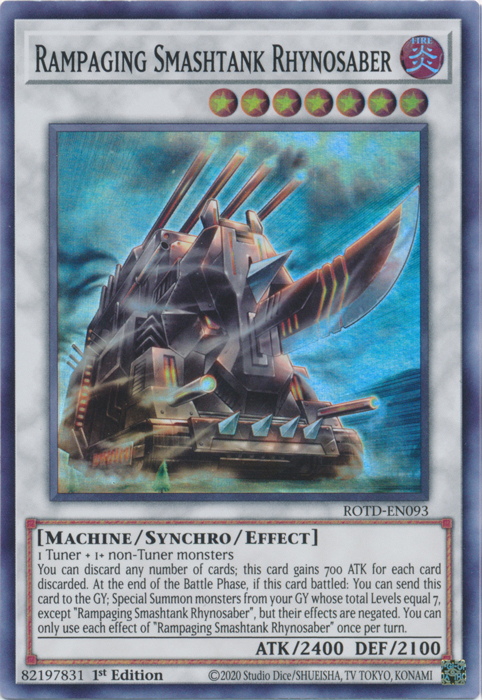 Rampaging Smashtank Rhynosaber [ROTD-EN093] Super Rare | Deep Dive Games St. Marys