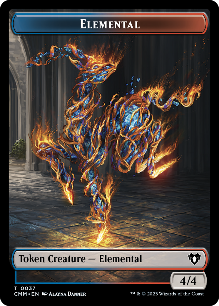 Spirit (0010) // Elemental (0037) Double-Sided Token [Commander Masters Tokens] | Deep Dive Games St. Marys
