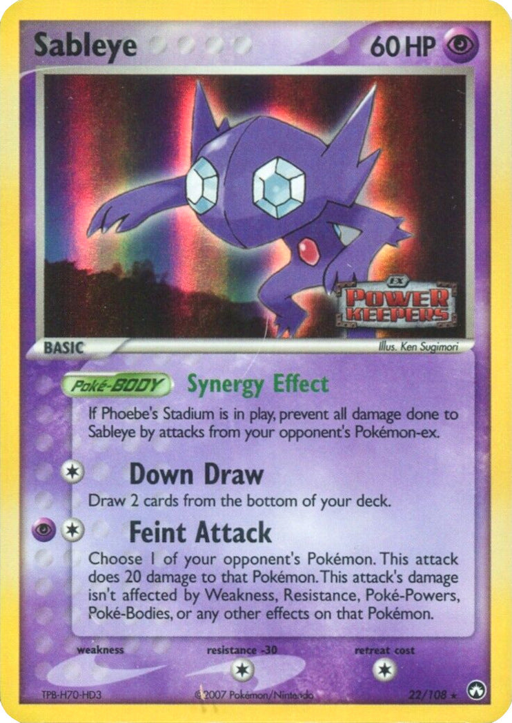 Sableye (22/108) (Stamped) [EX: Power Keepers] | Deep Dive Games St. Marys