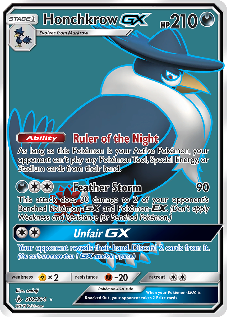 Honchkrow GX (202/214) [Sun & Moon: Unbroken Bonds] | Deep Dive Games St. Marys