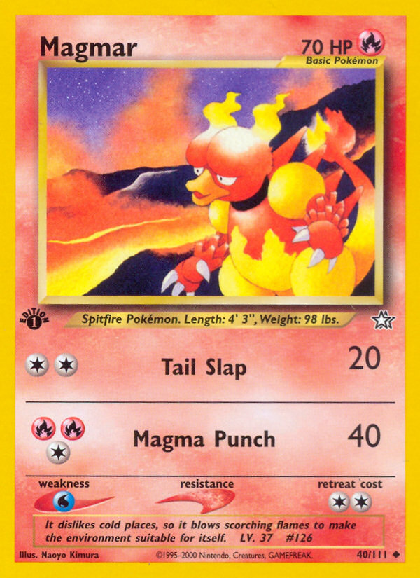 Magmar (40/111) [Neo Genesis 1st Edition] | Deep Dive Games St. Marys