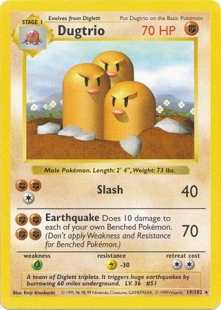 Dugtrio (19/102) [Base Set Shadowless Unlimited] | Deep Dive Games St. Marys