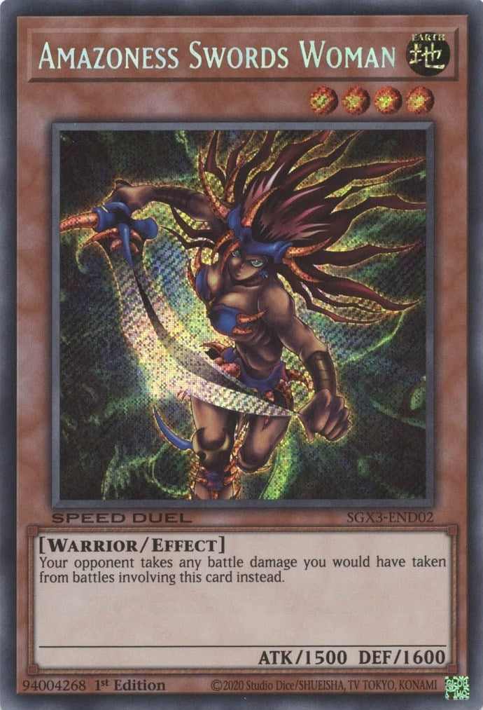 Amazoness Swords Woman [SGX3-END02] Secret Rare | Deep Dive Games St. Marys