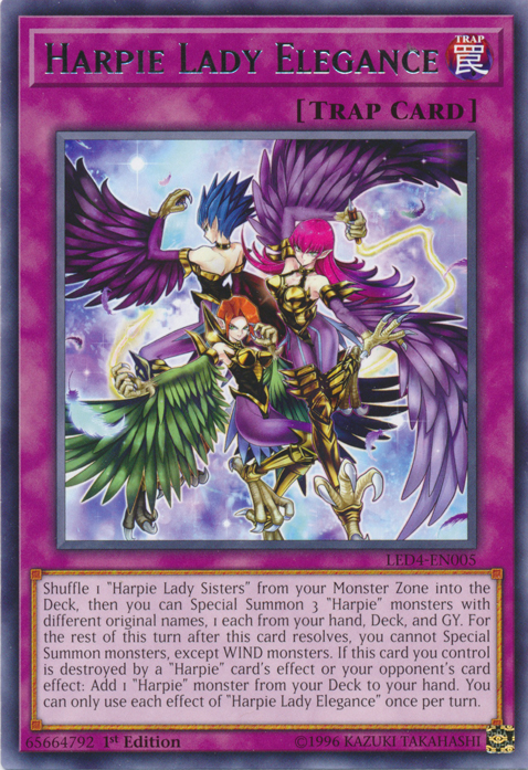 Harpie Lady Elegance [LED4-EN005] Rare | Deep Dive Games St. Marys