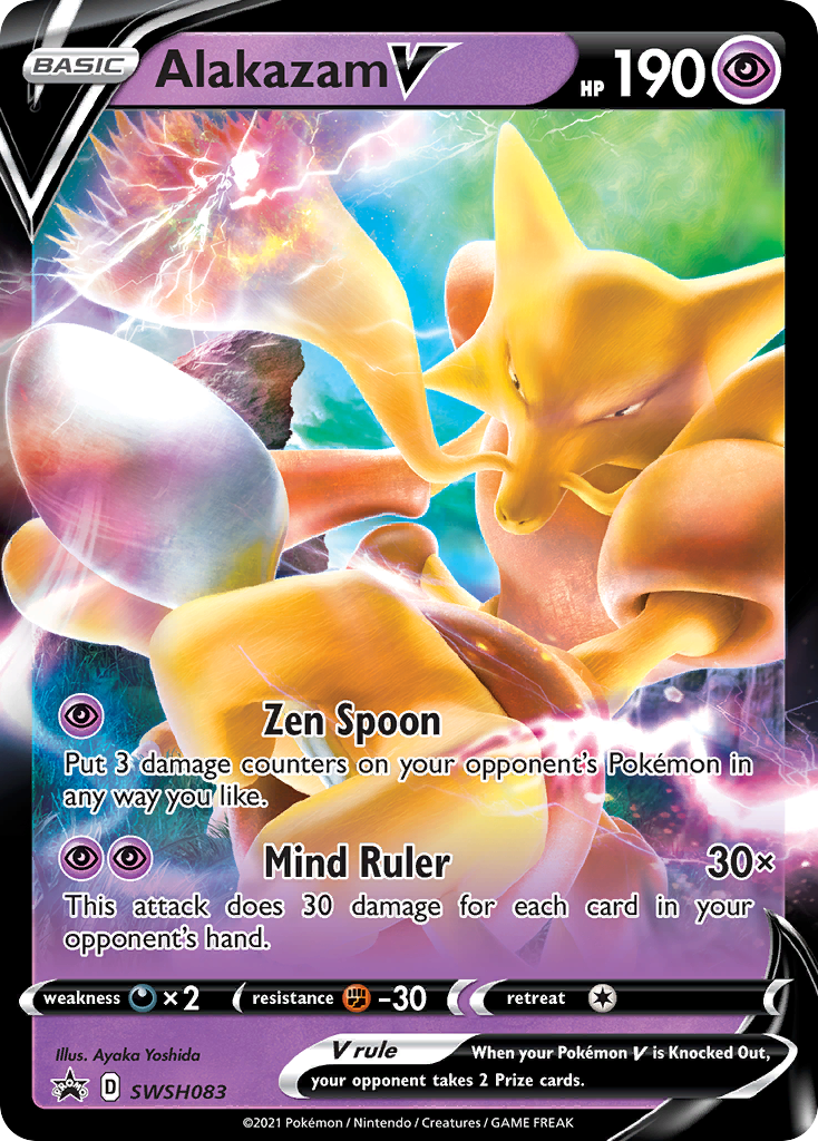 Alakazam V (SWSH083) (Jumbo Card) [Sword & Shield: Black Star Promos] | Deep Dive Games St. Marys