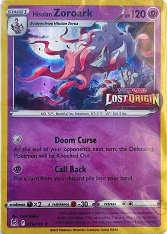 Hisuian Zoroark (076/196) (Lost Origin Stamp) [Sword & Shield: Lost Origin] | Deep Dive Games St. Marys