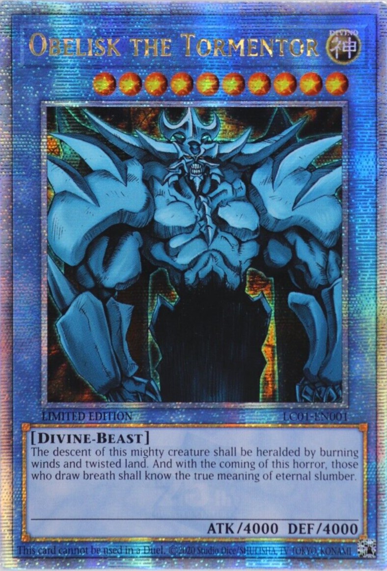 Obelisk the Tormentor (25th Anniversary) [LC01-EN001] Quarter Century Secret Rare | Deep Dive Games St. Marys