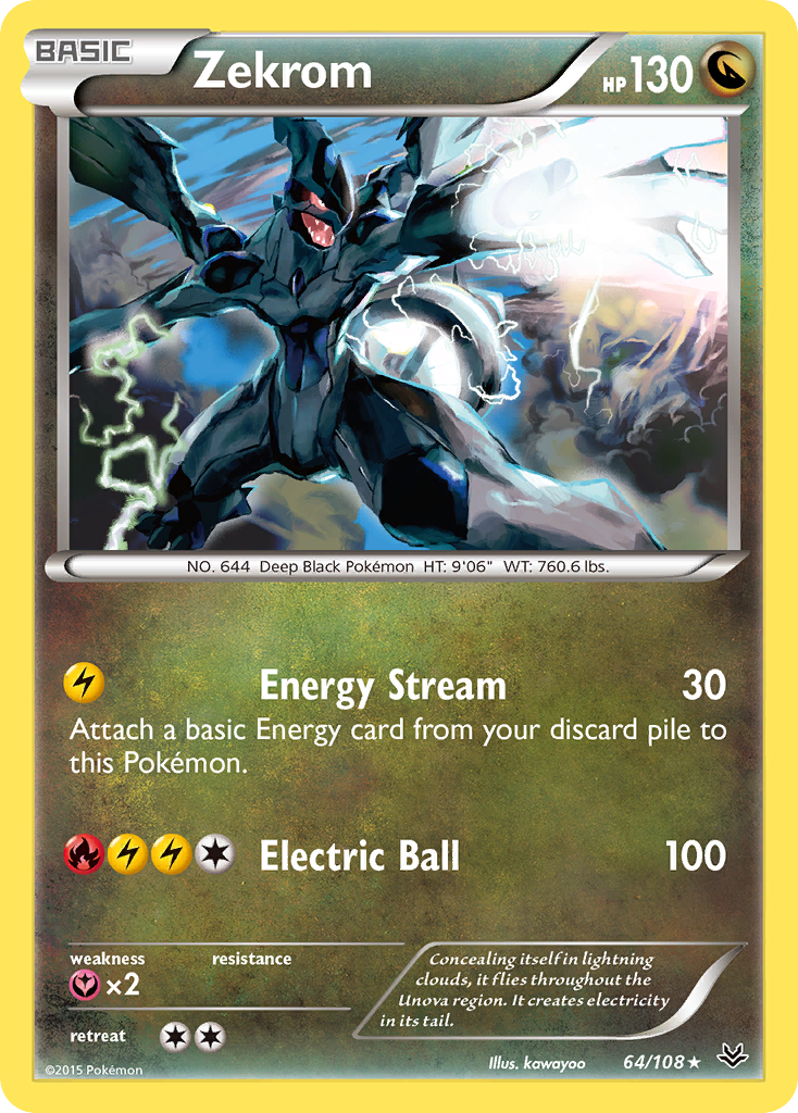 Zekrom (64/108) [XY: Roaring Skies] | Deep Dive Games St. Marys