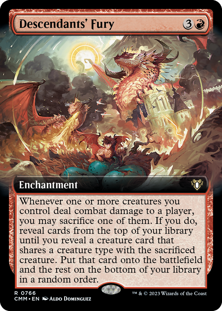 Descendants' Fury (Extended Art) [Commander Masters] | Deep Dive Games St. Marys