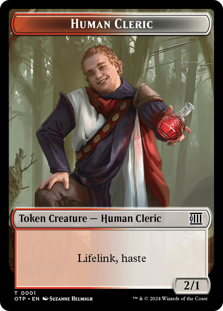 Human Cleric // Plot Double-Sided Token [Outlaws of Thunder Junction: Breaking News Tokens] | Deep Dive Games St. Marys