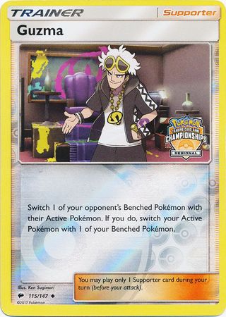 Guzma (115/147) (League Promo) [Sun & Moon: Burning Shadows] | Deep Dive Games St. Marys