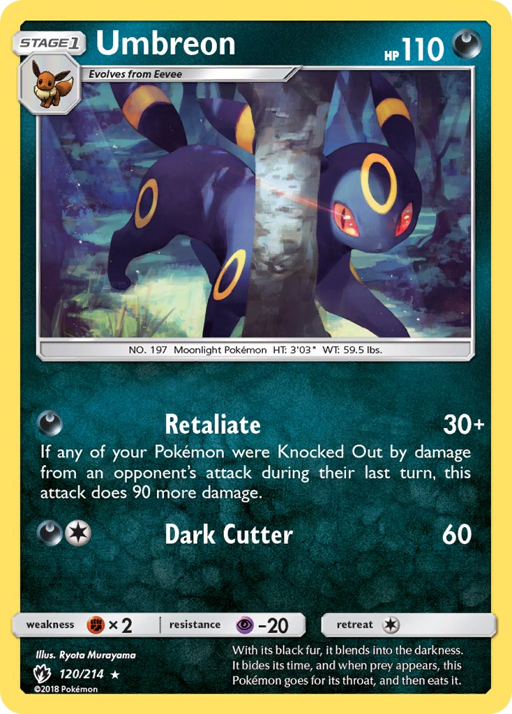 Umbreon (120/214) (Cosmos Holo) (Blister Exclusive) [Sun & Moon: Lost Thunder] | Deep Dive Games St. Marys