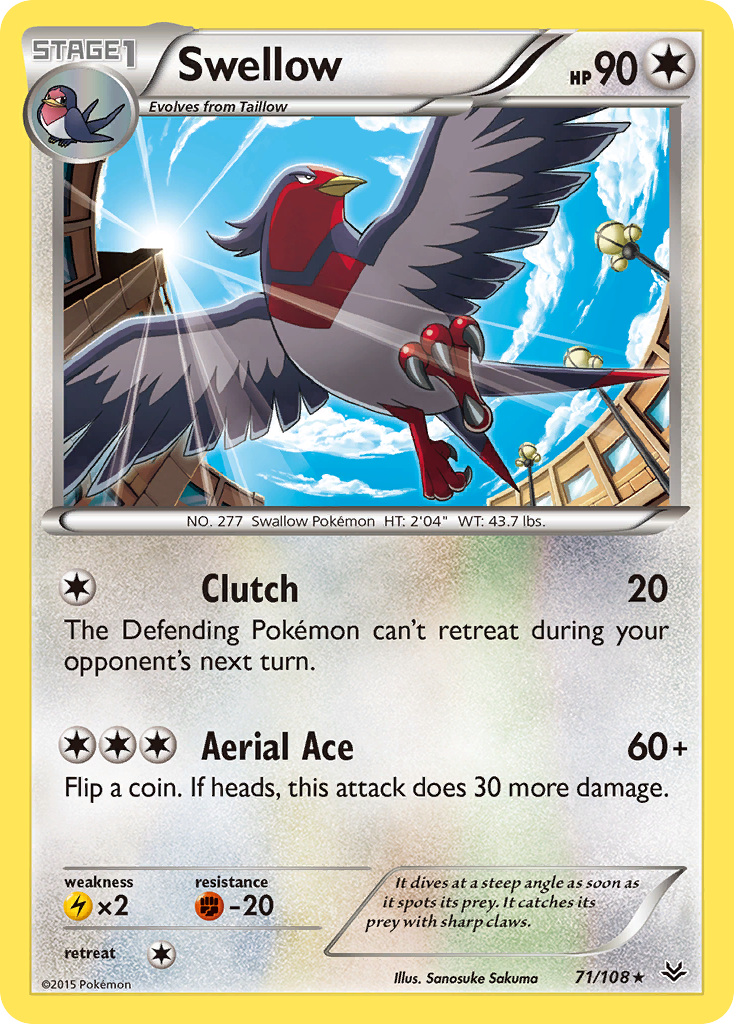 Swellow (71/108) [XY: Roaring Skies] | Deep Dive Games St. Marys