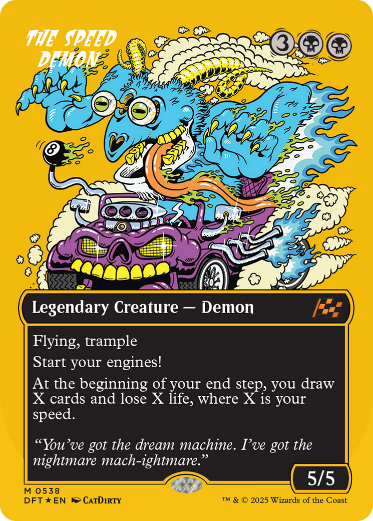The Speed Demon (Borderless) (First-Place Foil) [Aetherdrift] | Deep Dive Games St. Marys