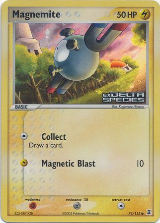 Magnemite (74/113) (Stamped) [EX: Delta Species] | Deep Dive Games St. Marys