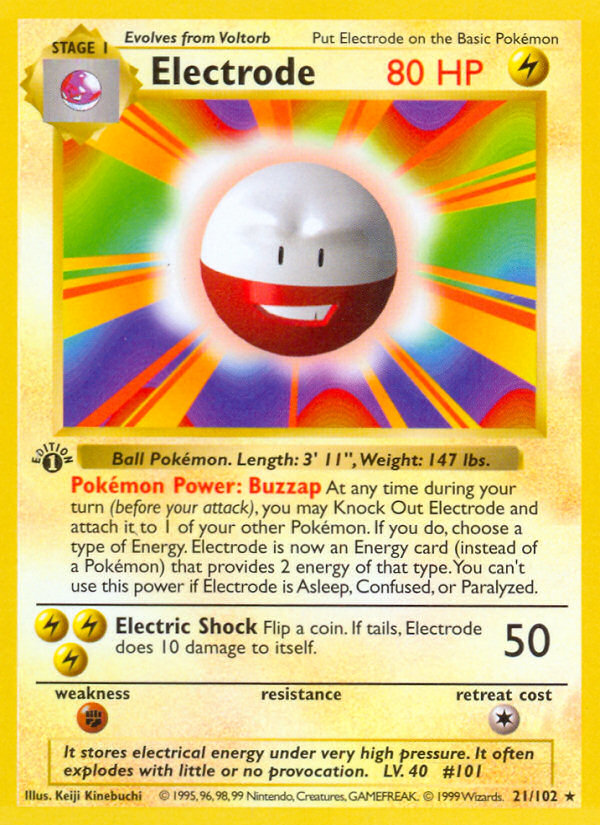 Electrode (21/102) (Shadowless) [Base Set 1st Edition] | Deep Dive Games St. Marys