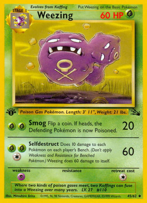 Weezing (45/62) [Fossil 1st Edition] | Deep Dive Games St. Marys