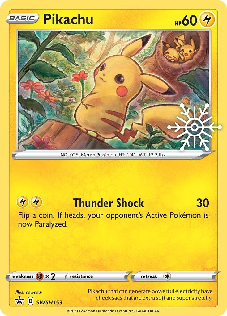 Pikachu (SWSH153) (Holiday Calendar) [Sword & Shield: Black Star Promos] | Deep Dive Games St. Marys