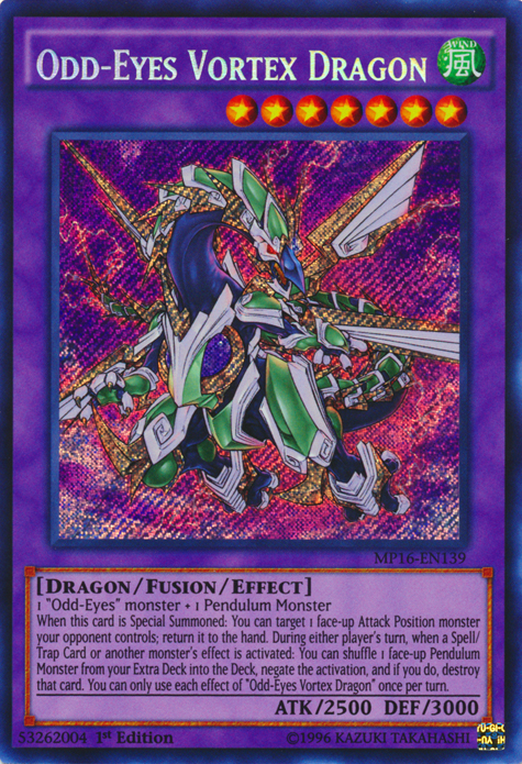 Odd-Eyes Vortex Dragon [MP16-EN139] Secret Rare | Deep Dive Games St. Marys