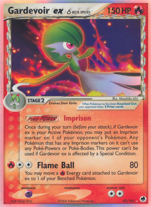 Gardevoir ex (93/101) (Delta Species) [EX: Dragon Frontiers] | Deep Dive Games St. Marys