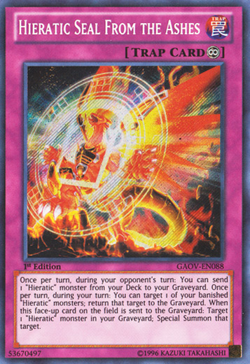 Hieratic Seal From the Ashes [GAOV-EN088] Secret Rare | Deep Dive Games St. Marys