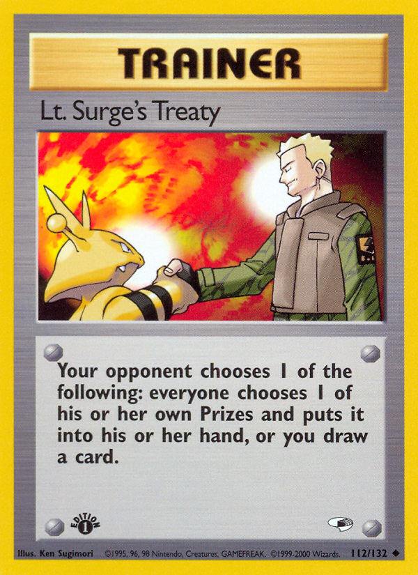 Lt. Surge's Treaty (112/132) [Gym Heroes 1st Edition] | Deep Dive Games St. Marys