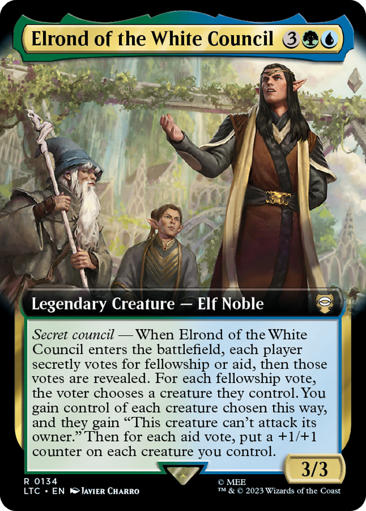 Elrond of the White Council (Extended Art) [The Lord of the Rings: Tales of Middle-Earth Commander] | Deep Dive Games St. Marys