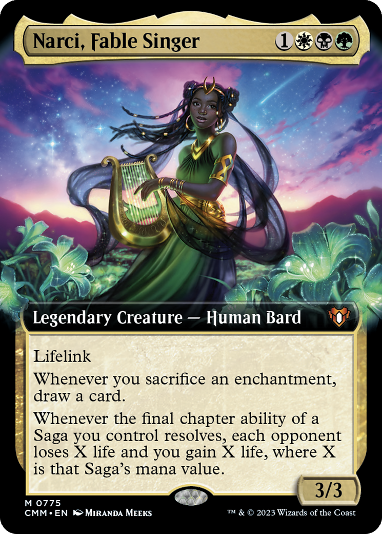 Narci, Fable Singer (Extended Art) [Commander Masters] | Deep Dive Games St. Marys