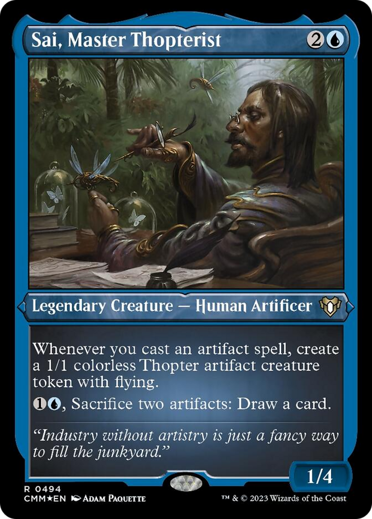 Sai, Master Thopterist (Foil Etched) [Commander Masters] | Deep Dive Games St. Marys