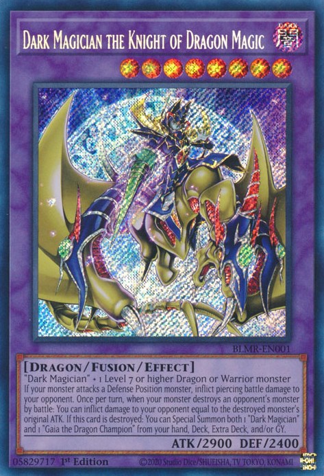 Dark Magician the Knight of Dragon Magic [BLMR-EN001] Secret Rare | Deep Dive Games St. Marys