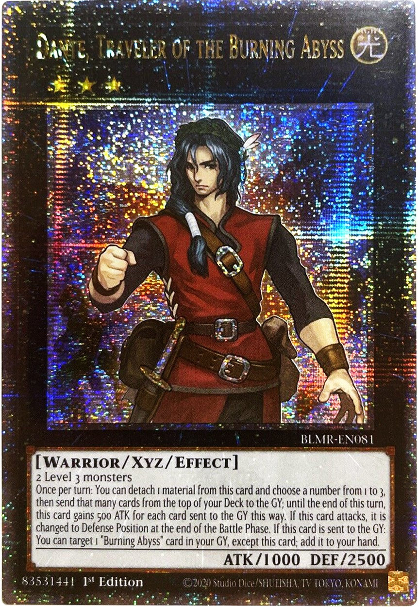 Dante, Traveler of the Burning Abyss [BLMR-EN081] Quarter Century Secret Rare | Deep Dive Games St. Marys