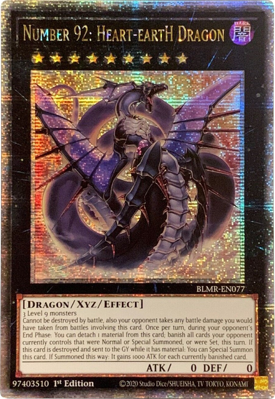 Number 92: Heart-eartH Dragon [BLMR-EN077] Quarter Century Secret Rare | Deep Dive Games St. Marys