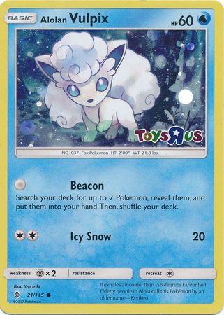 Alolan Vulpix (21/145) (Toys R Us Promo) [Sun & Moon: Guardians Rising] | Deep Dive Games St. Marys