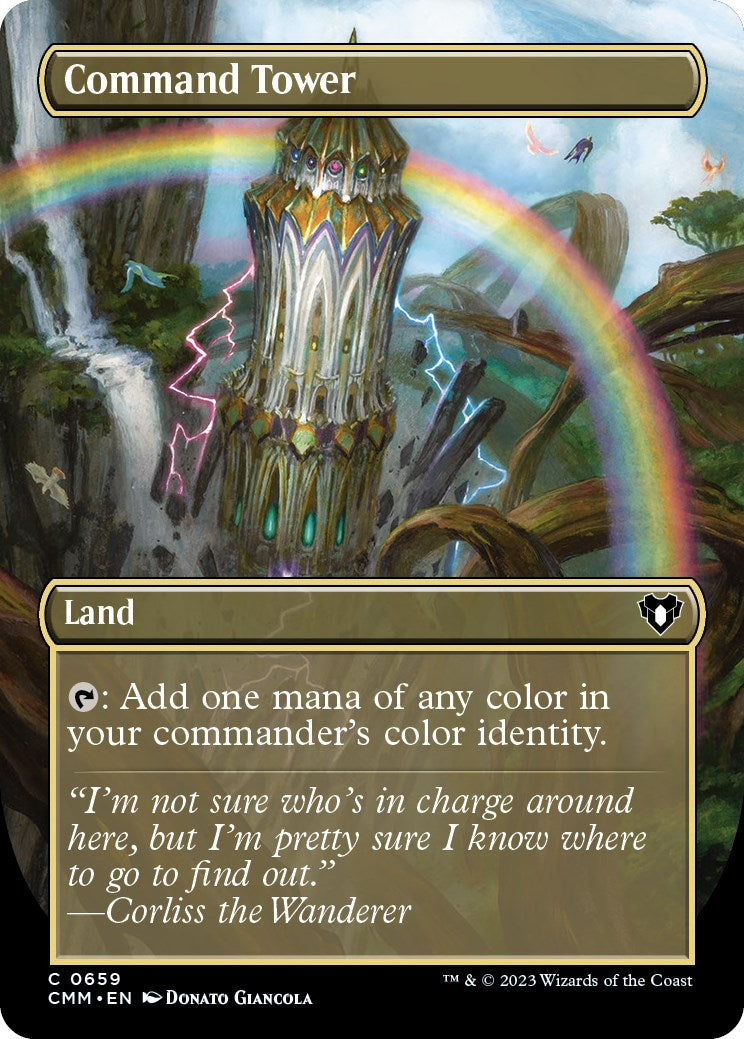 Command Tower (Borderless Alternate Art) [Commander Masters] | Deep Dive Games St. Marys