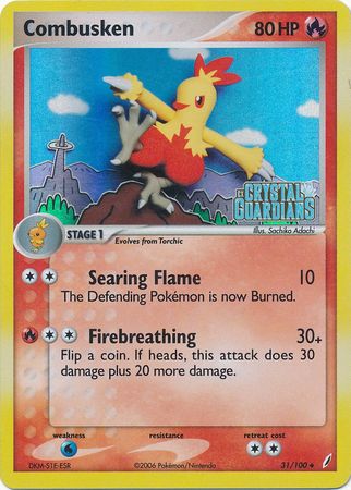 Combusken (31/100) (Stamped) [EX: Crystal Guardians] | Deep Dive Games St. Marys