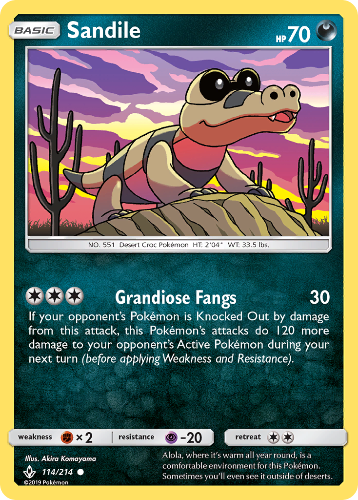 Sandile (114/214) [Sun & Moon: Unbroken Bonds] | Deep Dive Games St. Marys