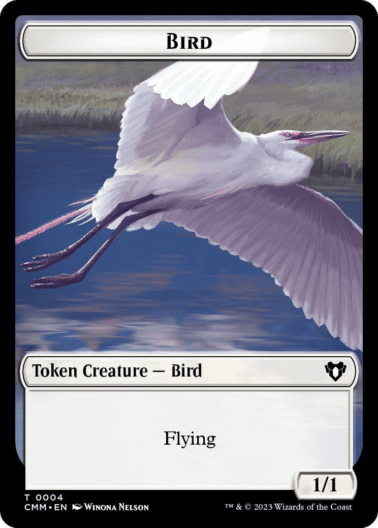 Bird // Emblem - Teferi, Temporal Archmage Double-Sided Token [Commander Masters Tokens] | Deep Dive Games St. Marys