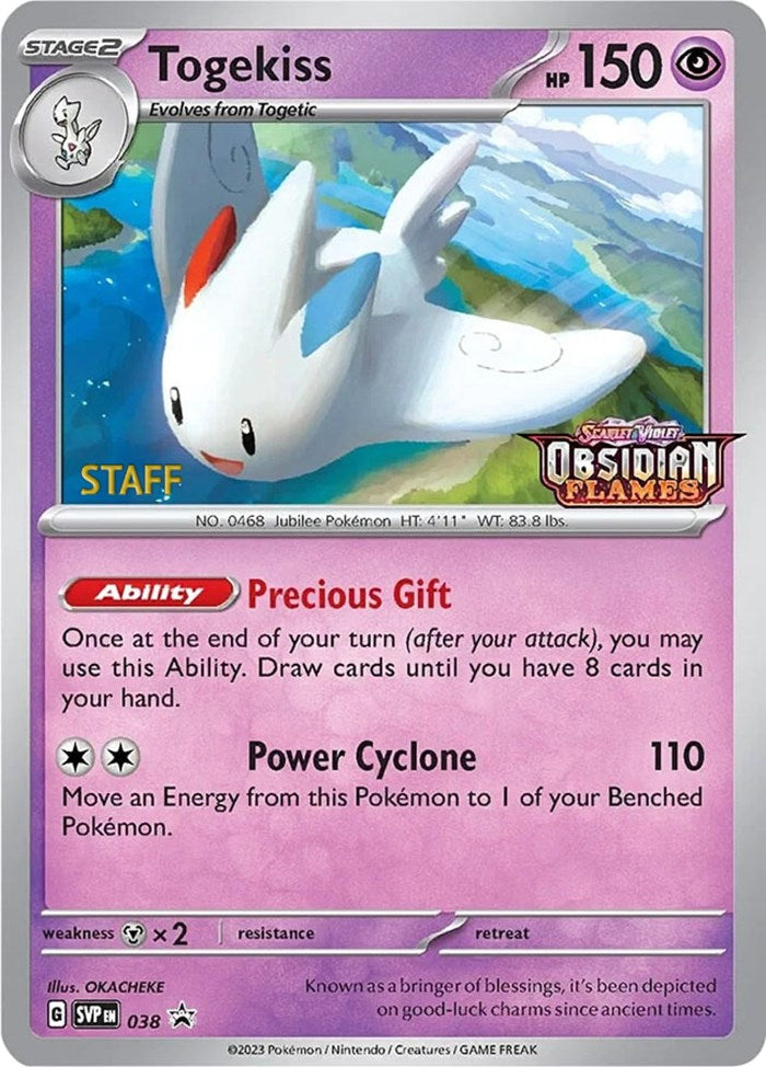 Togekiss (038) (Stamped) (Staff) [Scarlet & Violet: Black Star Promos] | Deep Dive Games St. Marys