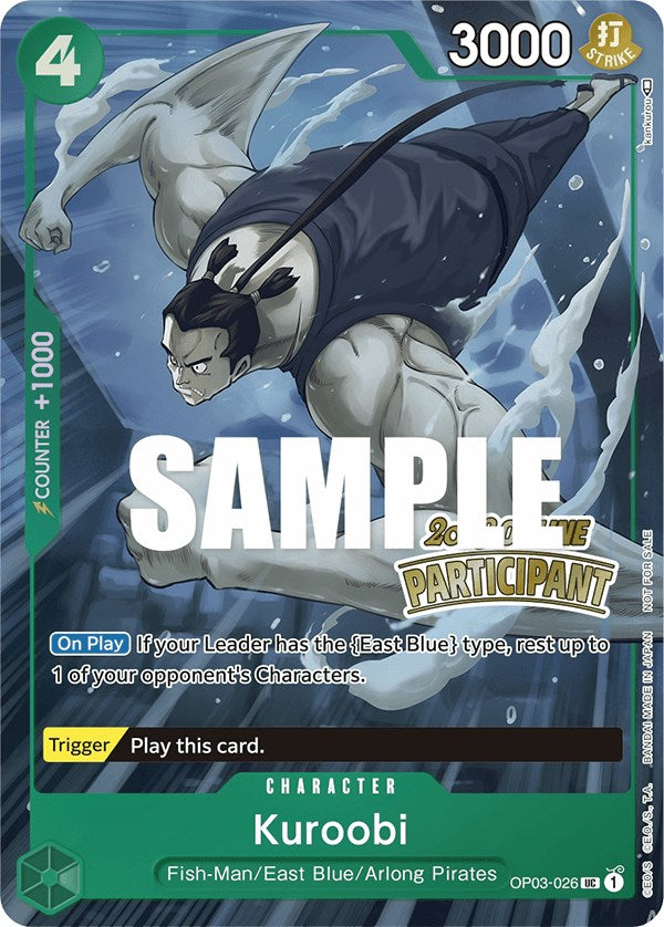 Kuroobi (Online Regional 2023) [Participant] [One Piece Promotion Cards] | Deep Dive Games St. Marys