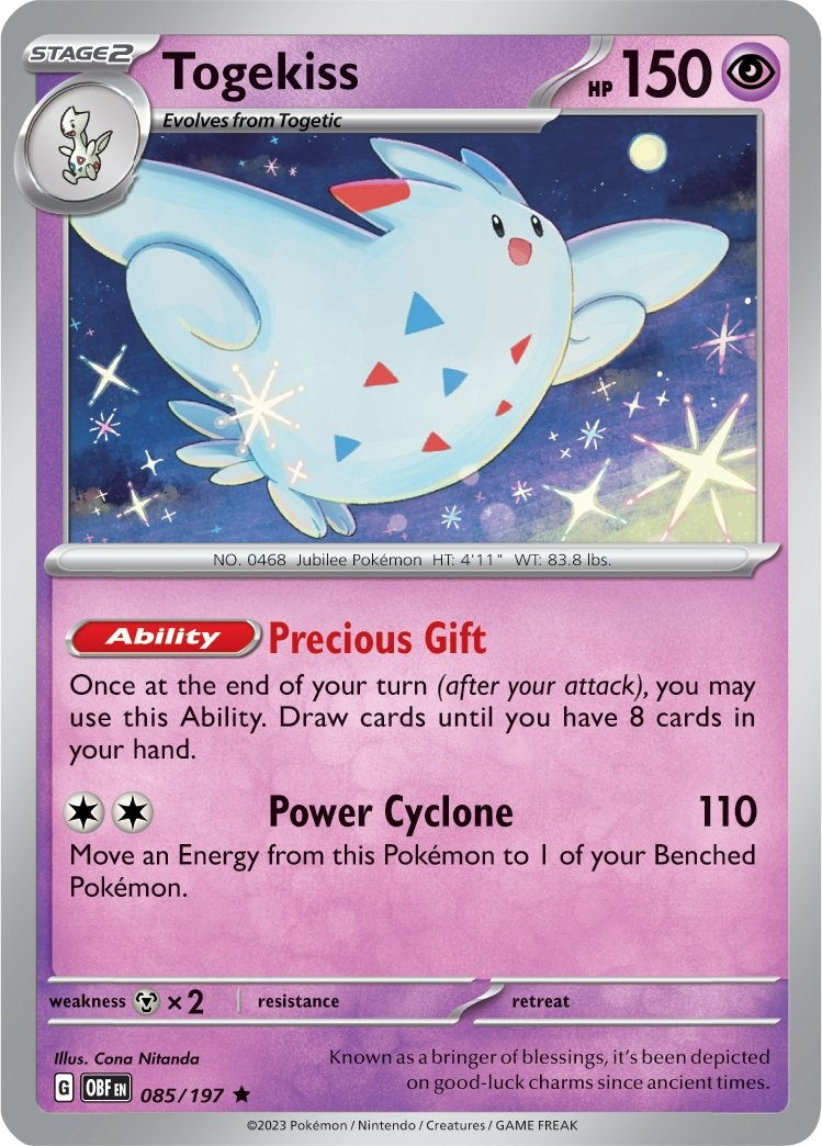 Togekiss (085/197) (Theme Deck Exclusive) [Scarlet & Violet: Obsidian Flames] | Deep Dive Games St. Marys