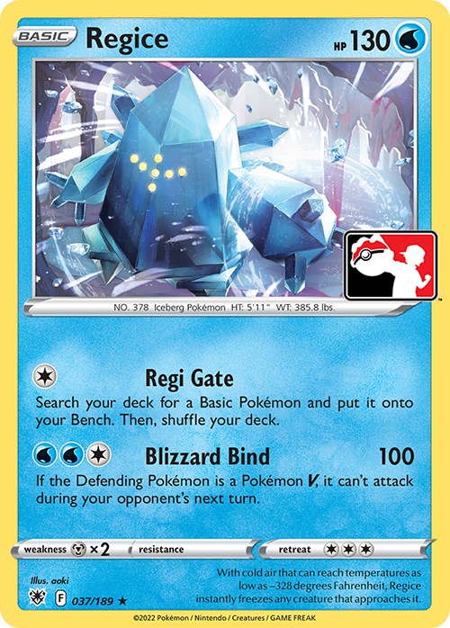 Regice (037/189) [Prize Pack Series Three] | Deep Dive Games St. Marys