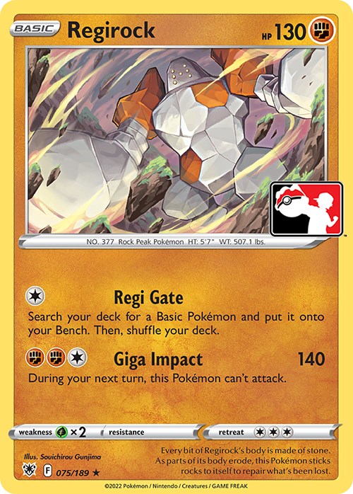 Regirock (075/189) [Prize Pack Series Three] | Deep Dive Games St. Marys