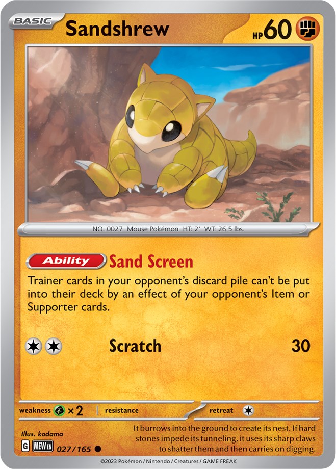 Sandshrew (027/165) [Scarlet & Violet 151] | Deep Dive Games St. Marys