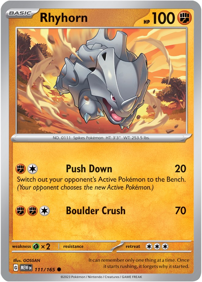 Rhyhorn (111/165) [Scarlet & Violet 151] | Deep Dive Games St. Marys